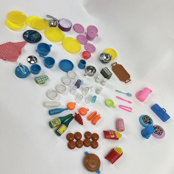 Fashion Doll Accessories Some Barbie VTG Plastic Food Kitchen Cookware 50+ Piece - Picture 6 of 9